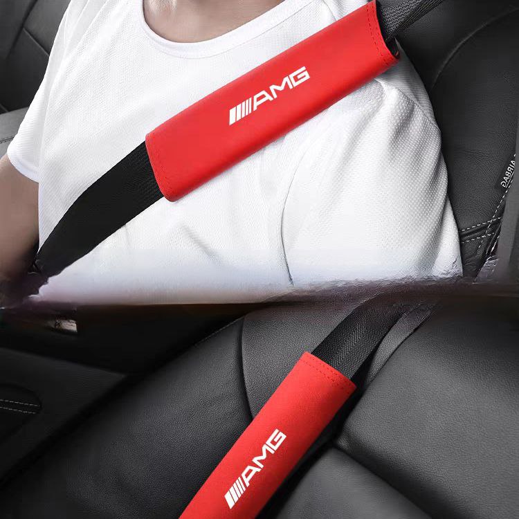 Протектори за колан AMG Red алкантара 2бр