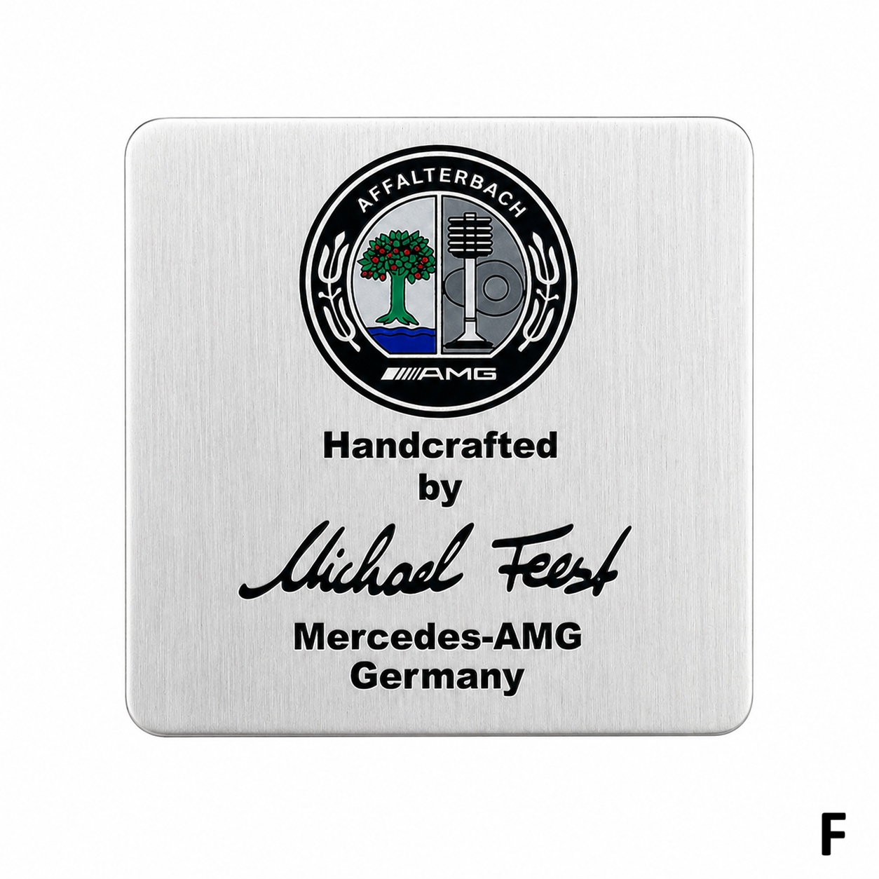 AMG Handcrafted by Stefan Varcher Емблема – Метална Лепяща Табелка F