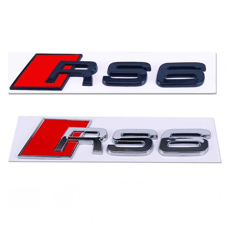 Емблема RS6 задна Черна и Сива