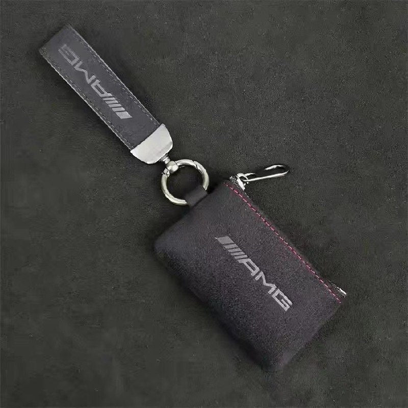 Кожен AMG калъф за ключ Алкантара