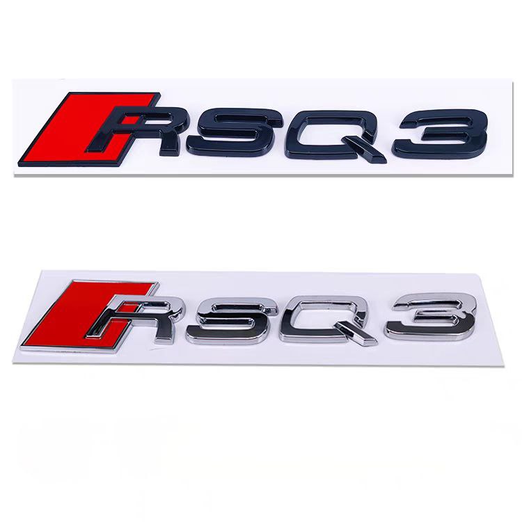 Емблема RSQ3 задна Черна и Сива