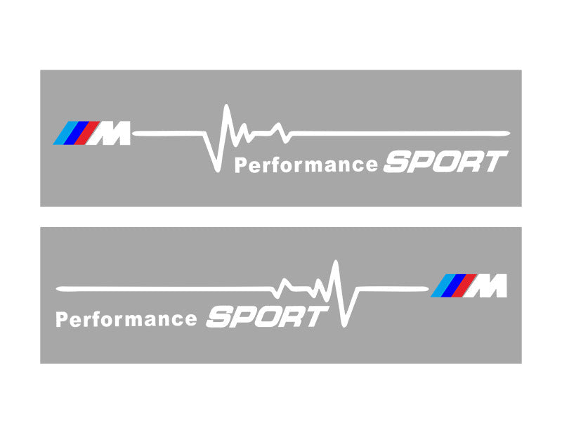 Стикери BMW Motorsport / Performance (сърдечен пулс) – комплект ляв/десен БЯЛ M-Performance