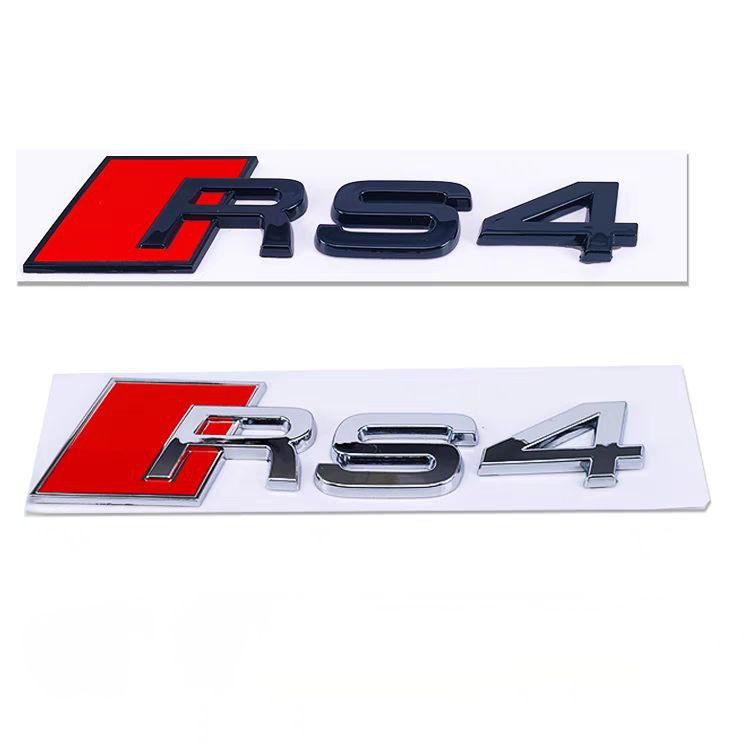 Емблема RS4 задна Черна и Сива