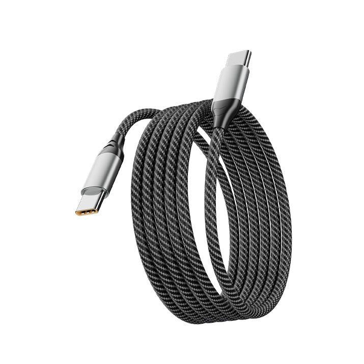 Кабел за телефон USB-C към USB-C 100W – 1 метър, текстилна оплетка, бързо зареждане 100w кабел 1м. Tupe-c to Tupe-c