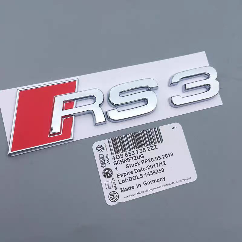 Емблема RS3 задна Черна и Сива