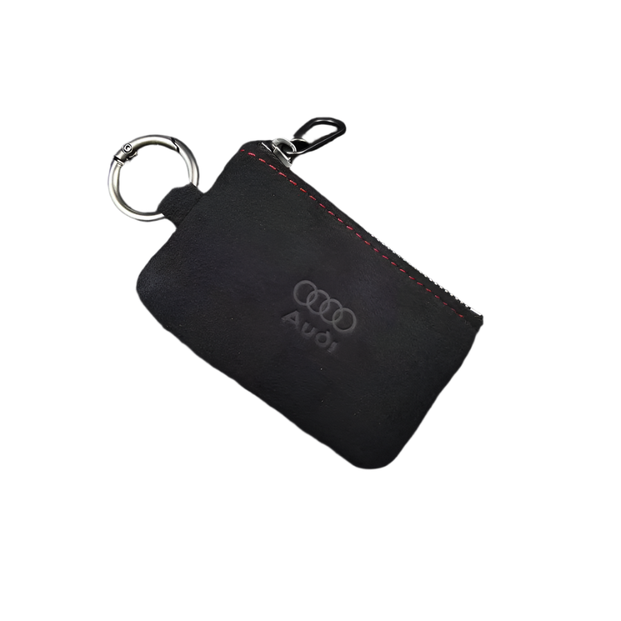 Кожен калъф за ключ Алкантара