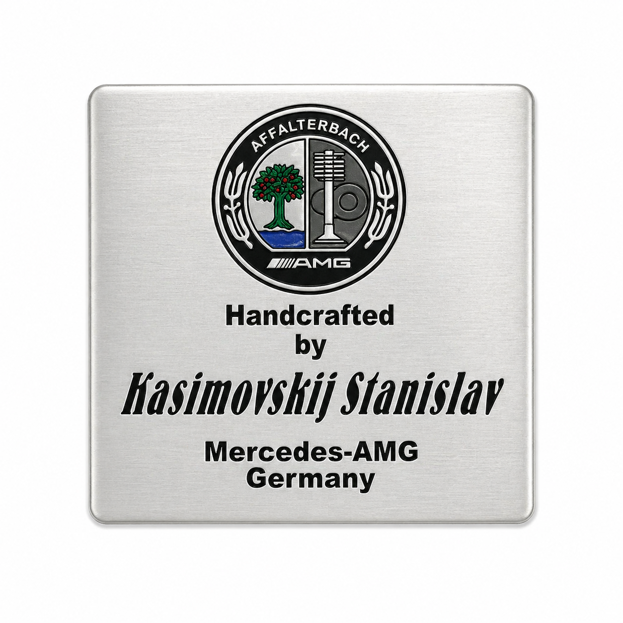 AMG Handcrafted by Kasimovskij Stanislav Емблема – Метална Лепяща Табелка