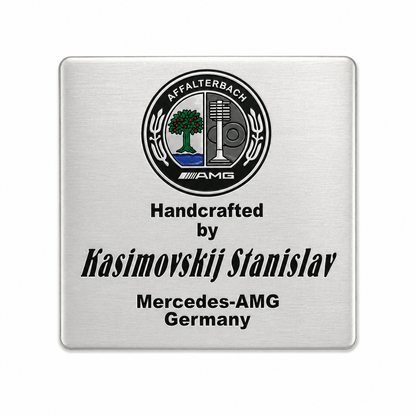 AMG Handcrafted by Kasimovskij Stanislav Емблема – Метална Лепяща Табелка