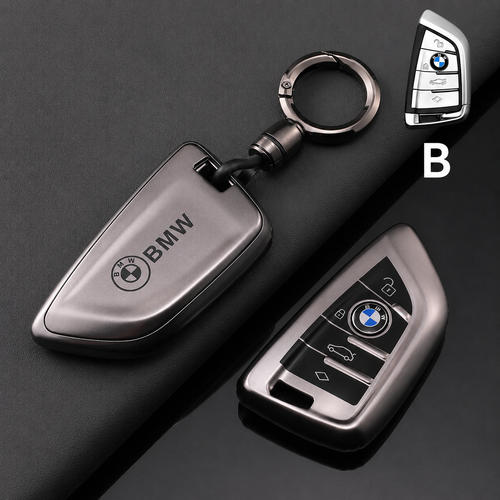 Премиум калъф за ключ BMW с метален ефект и ключодържател