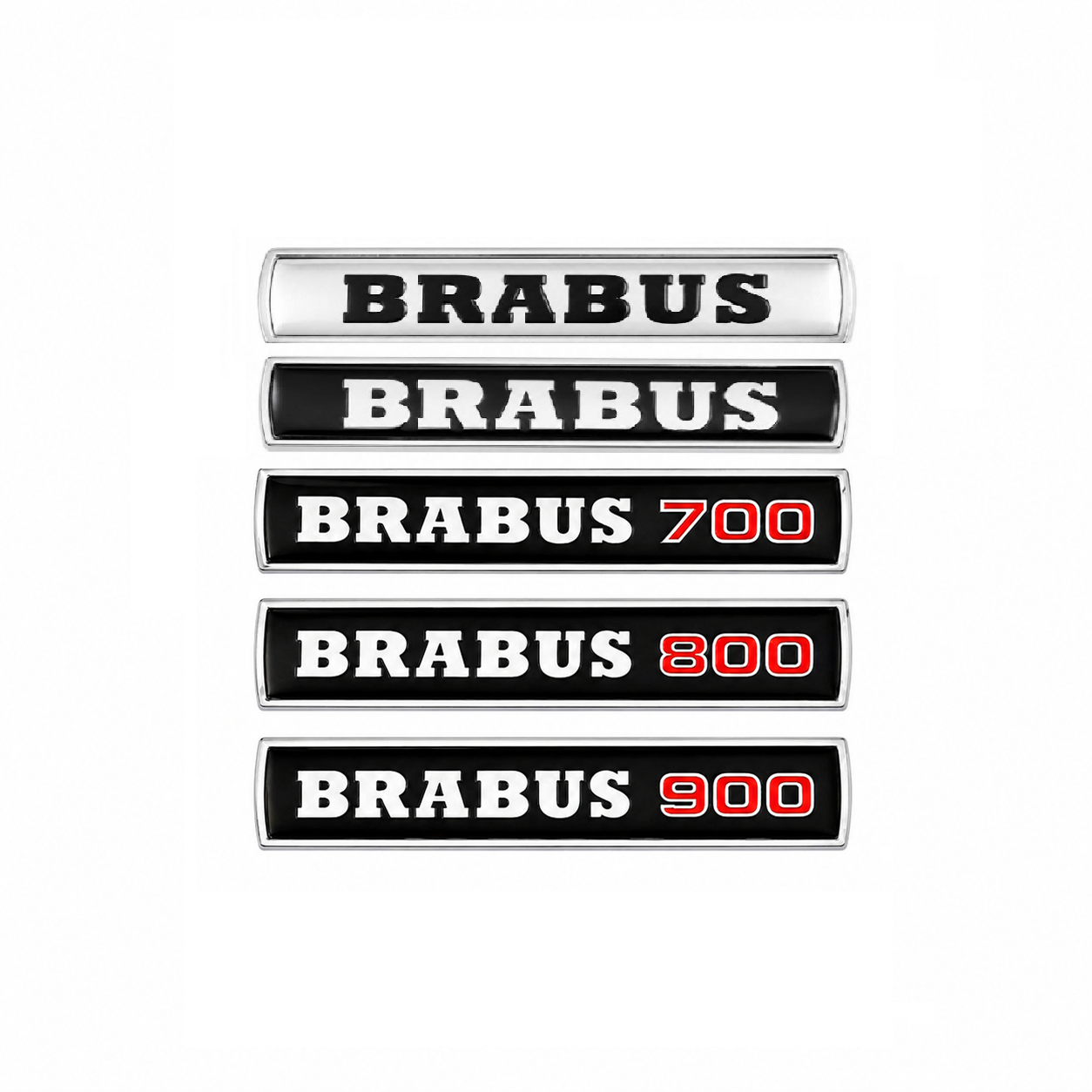 Алуминиева емблема BRABUS 700 / 800 / 900 лепяща 77x16 мм