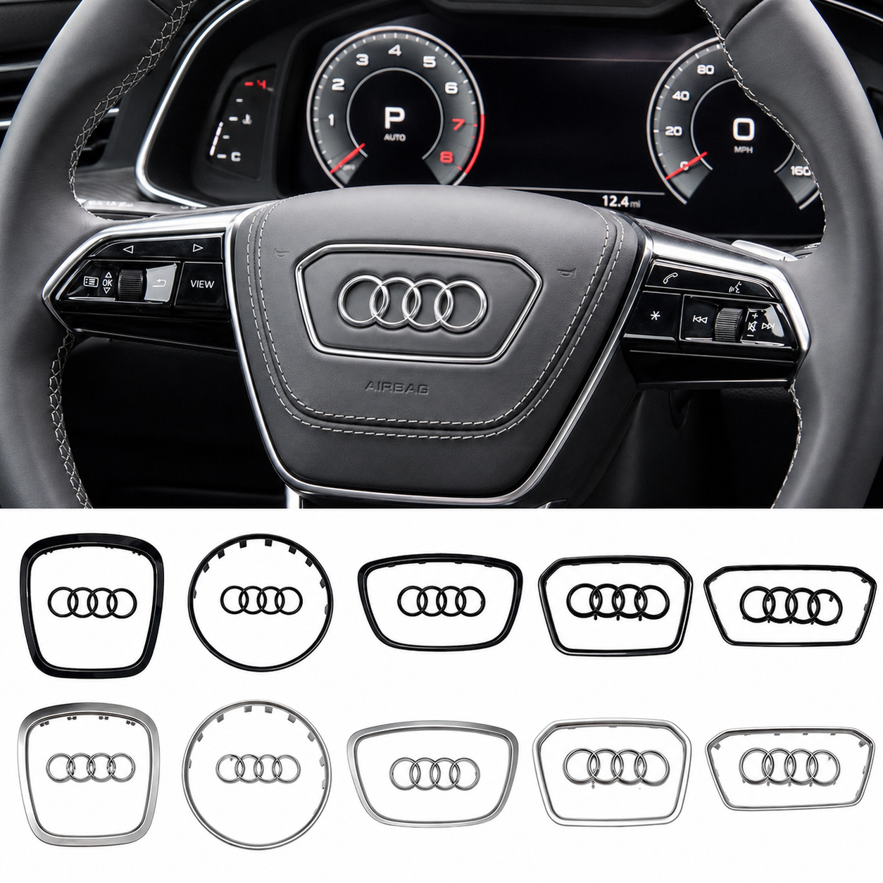 Емблема Audi за волан Airbag – декоративна лайсна за волан