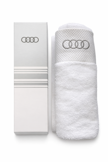 Луксозна кърпа Audi – Мека памучна кърпа за баня с подаръчна кутия