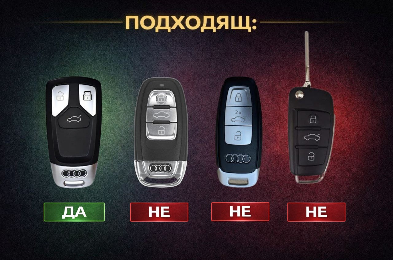 Калъф за ключ Audi от Алкантара с метален ключодържател – Премиум защита
