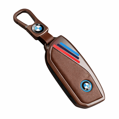 Премиум калъф за ключ BMW M + ключодържател – спортен дизайн КАФЯВ