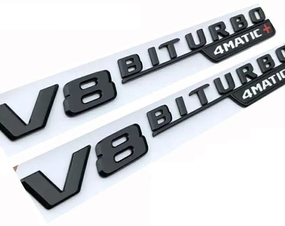 Емблема 2бр V8 BITURBO 4matic Черен