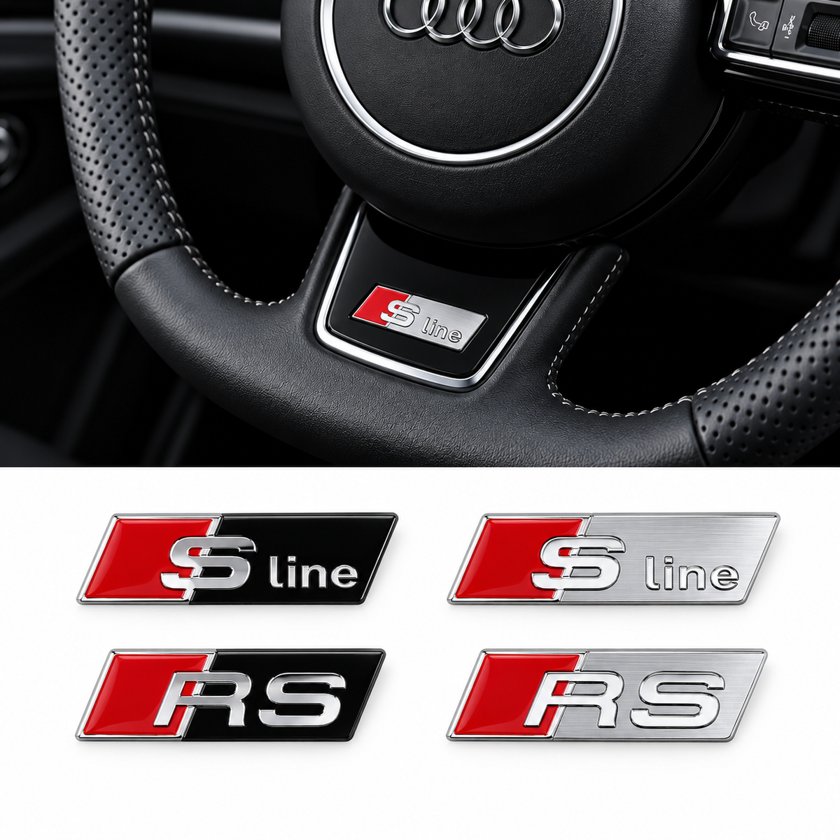 Малка лепяща емблема S line за Audi – за волан и интериор