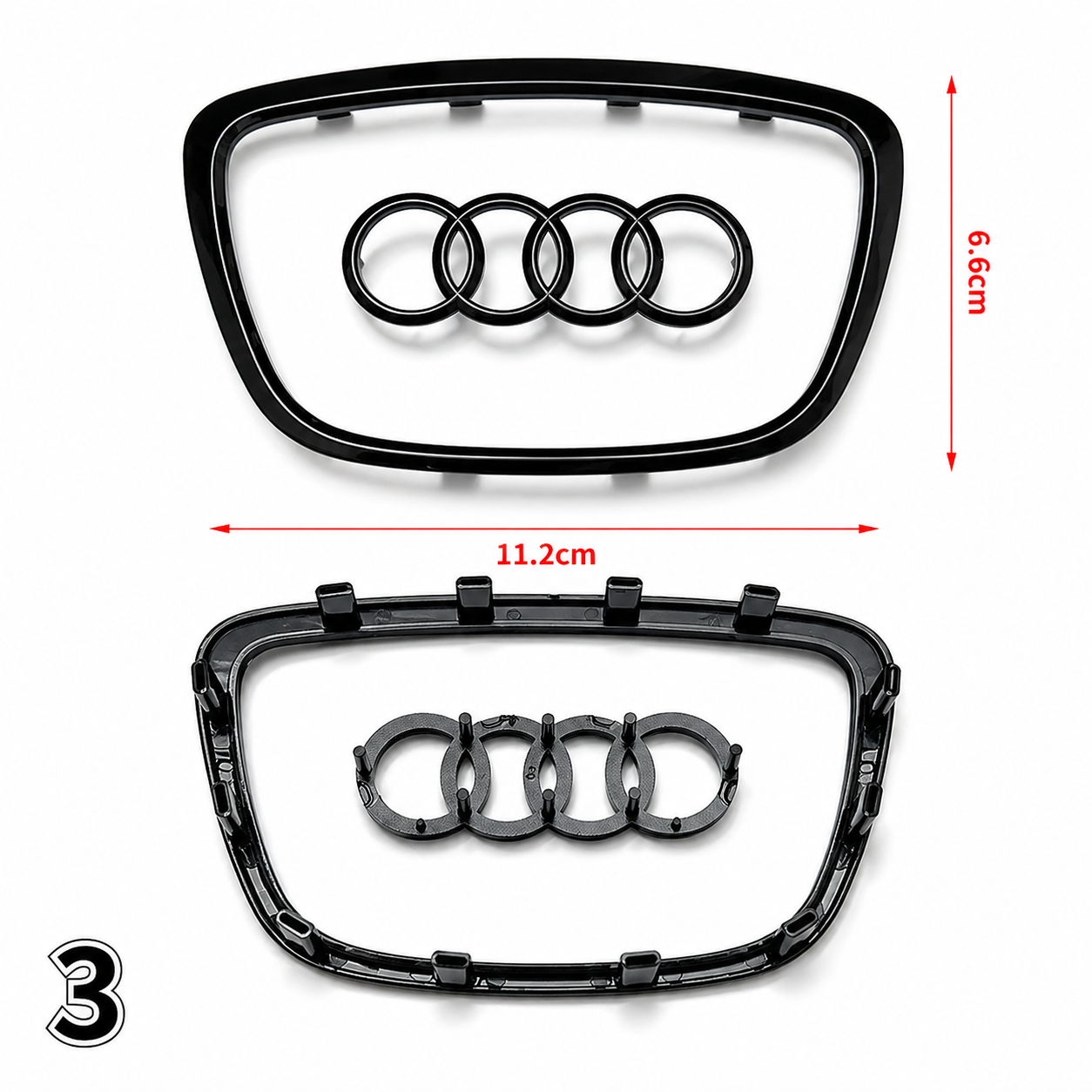 Емблема Audi за волан Airbag – декоративна лайсна за волан Черен №3