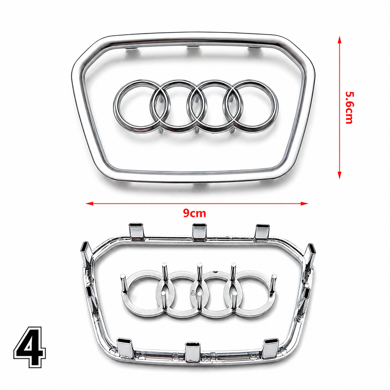 Емблема Audi за волан Airbag – декоративна лайсна за волан Сив №4