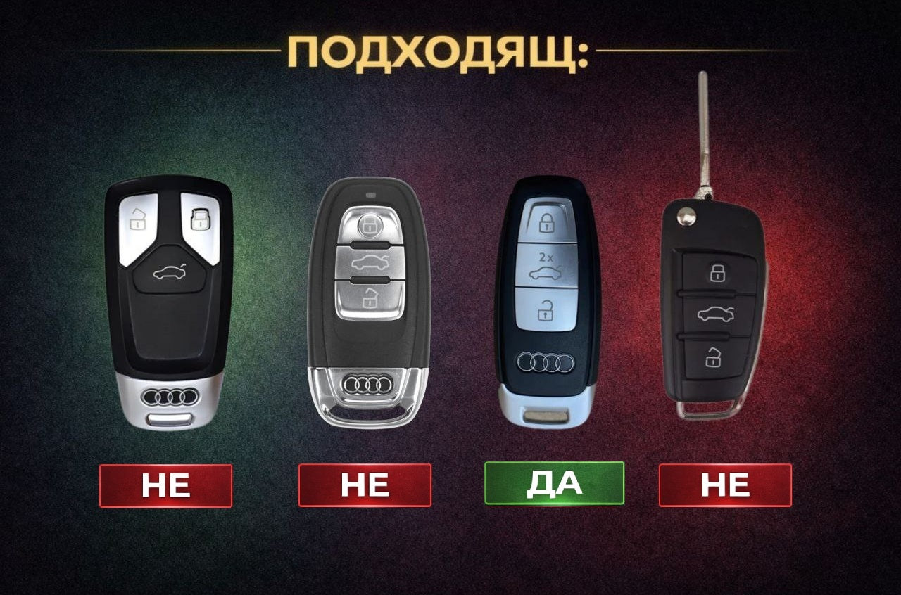 Калъф за ключ Audi от Алкантара с метален ключодържател – Премиум защита