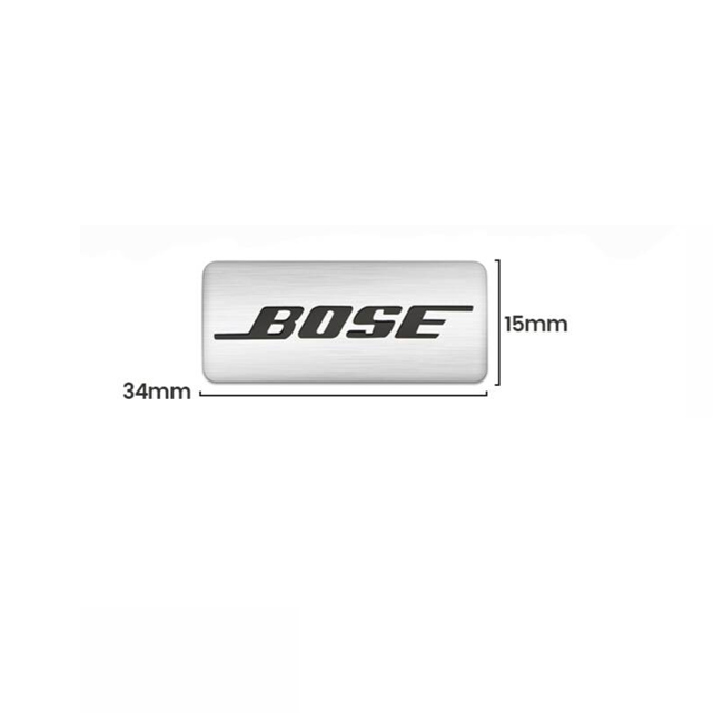 Алуминиева емблема BOSE за тонколони – 3 размера Плочка (34×15 мм)