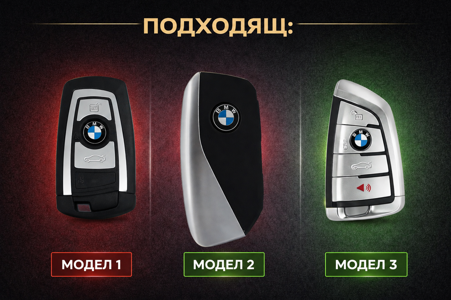 Премиум калъф за ключ BMW Mpower с кожен ключодържател – метален корпус