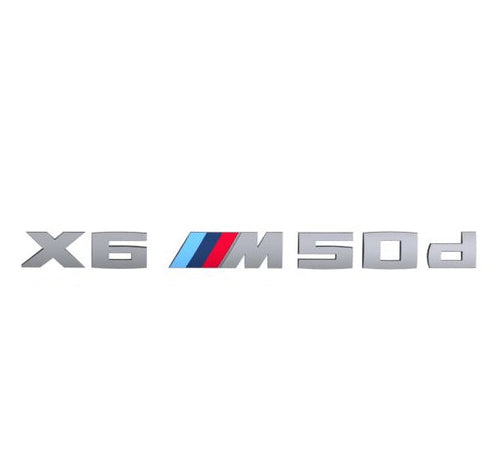 Емблема BMW X6 M50d – за заден багажник (самозалепваща)