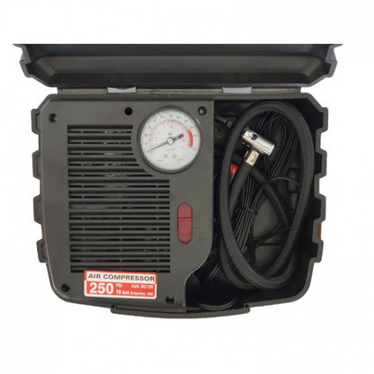 Автомобилен компресор за гуми в куфар HL-121 – 12V, 250 PSI / 18 Bar