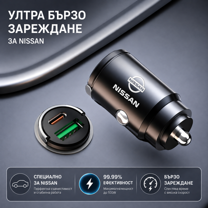 Автомобилно зарядно 100W с USB-C и USB – Бързо зареждане