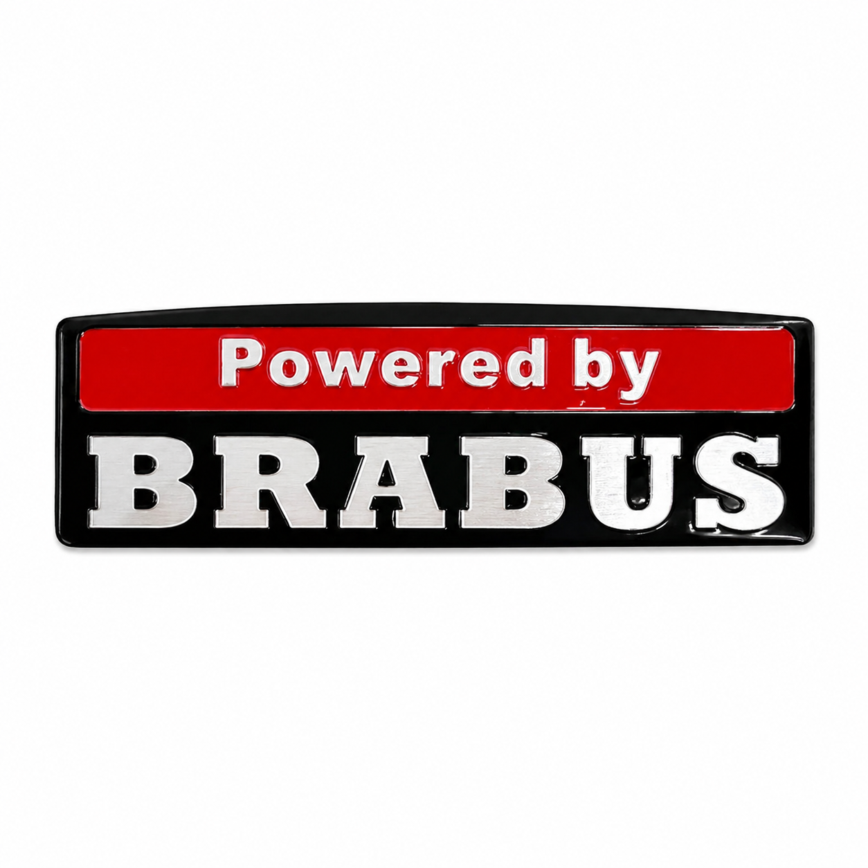 Алуминиева емблема Powered by BRABUS лепяща Черна 8х2.5см