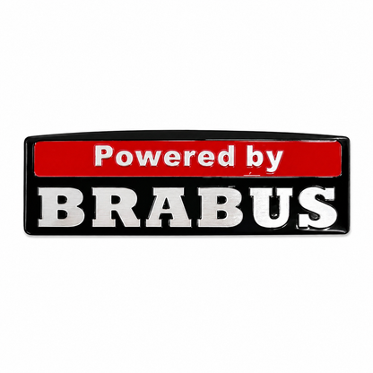 Алуминиева емблема Powered by BRABUS лепяща Черна 8х2.5см