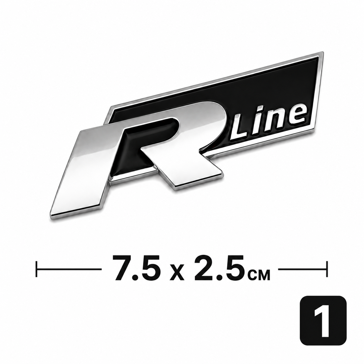 Емблема Volkswagen R-Line – Метална лепяща емблема за решетка, калник и багажник