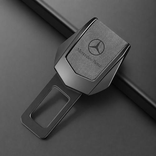 Метална закопчалка Mercedes за автомобилен предпазен колан с кожен детайл MERCEDES