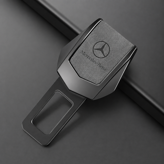 Метална закопчалка Mercedes за автомобилен предпазен колан с кожен детайл MERCEDES