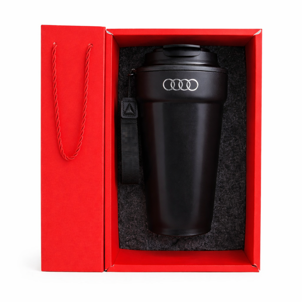 AUDI Метален термос 450 мл – 316 неръждаема стомана, вакуумен, 6–12 ч изолация