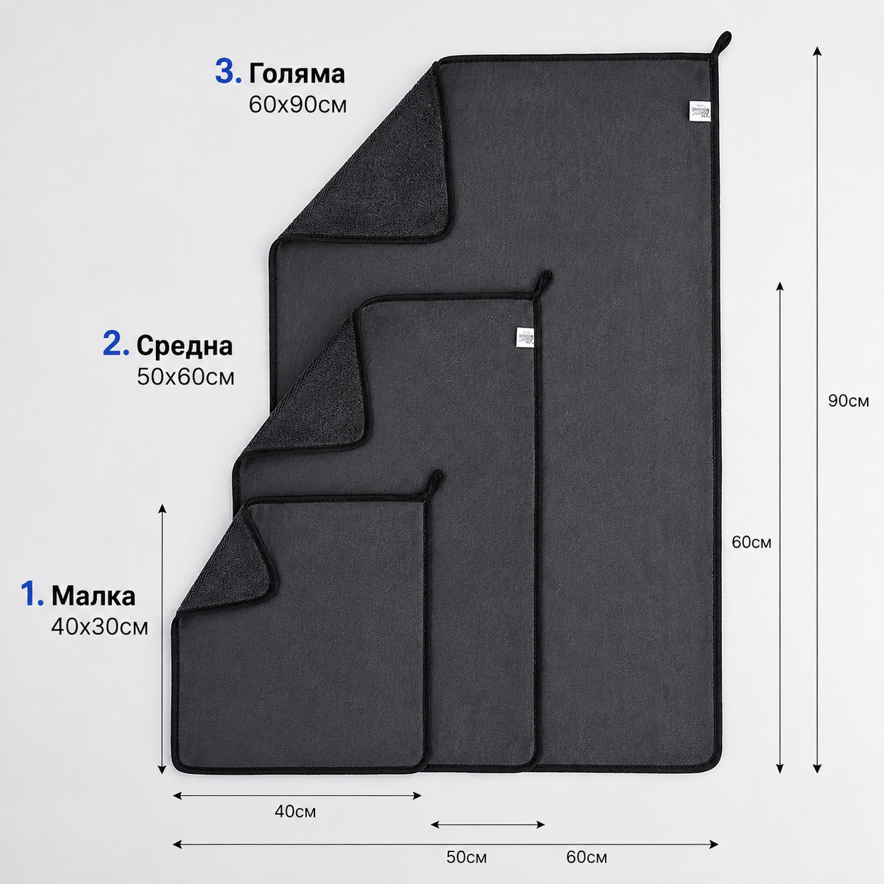 Професионална микрофибърна кърпа за автомобил – ултра абсорбираща 60×90 см