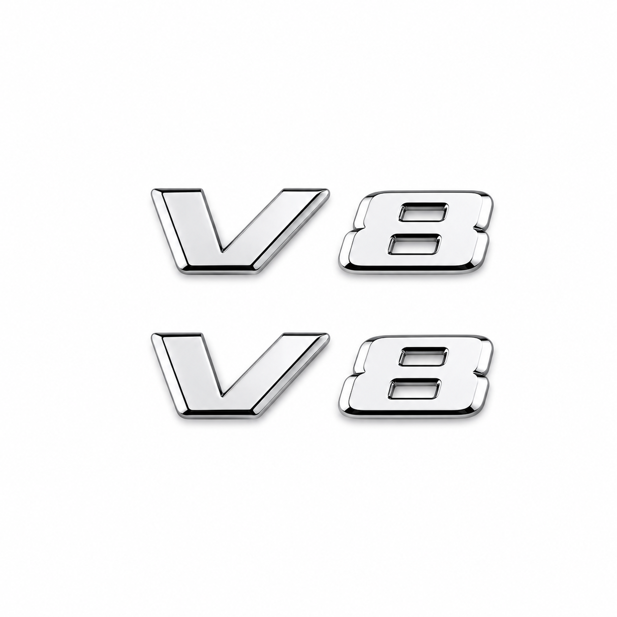 V8 Емблема за Автомобил – Сребриста Самозалепваща | 1 Брой СИВ