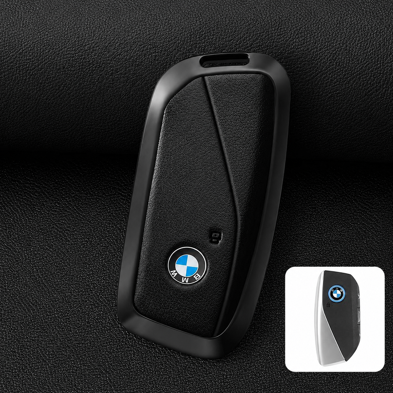 Премиум метален калъф за ключ BMW – черен защитен дизайн ЧЕРЕН