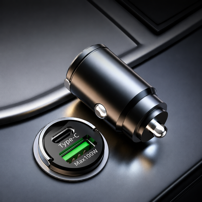 Автомобилно зарядно Mercedes 100W с USB-C и USB – Бързо зареждане