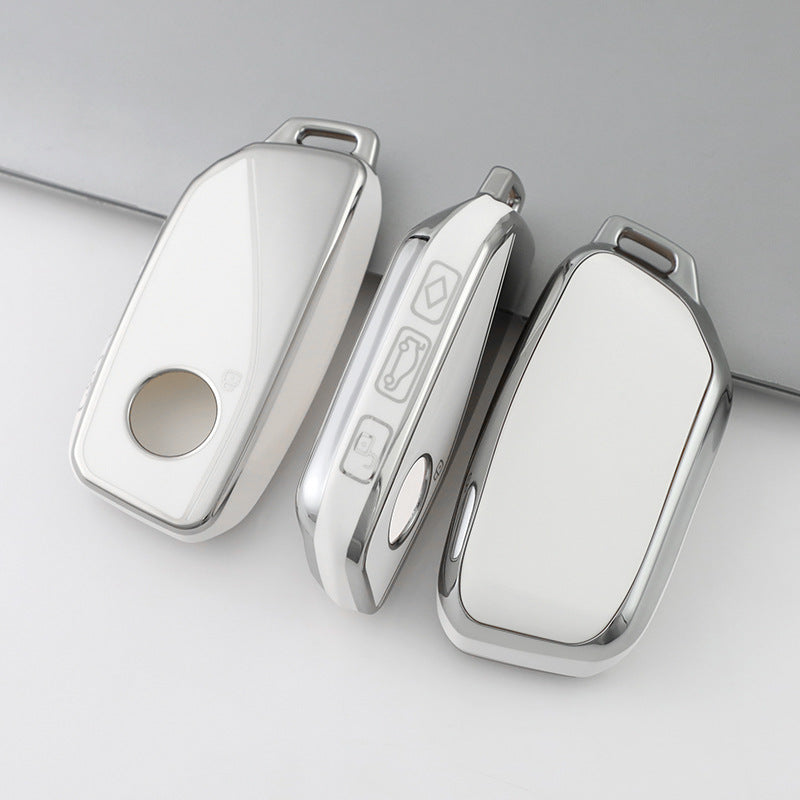 Луксозен калъф за BMW ключ 2023 – твърд защитен кейс (7 Series, X1, X7, i7, iX, XM) БЯЛ