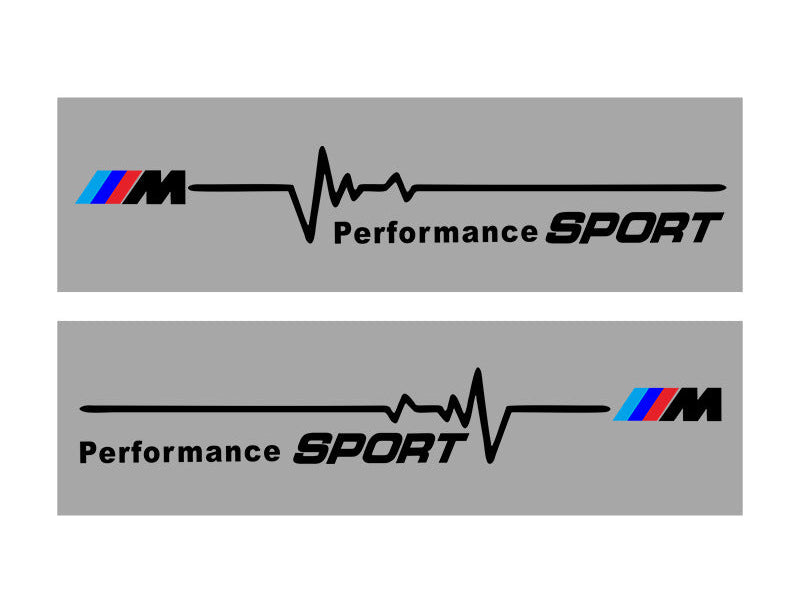 Стикери BMW Motorsport / Performance (сърдечен пулс) – комплект ляв/десен ЧЕРЕН M-Performance