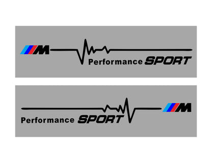 Стикери BMW Motorsport / Performance (сърдечен пулс) – комплект ляв/десен ЧЕРЕН M-Performance