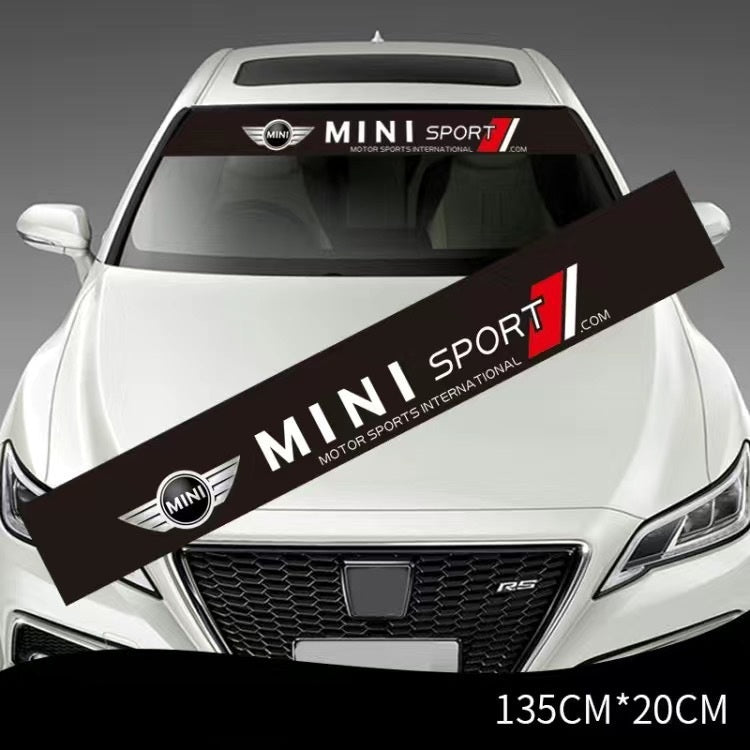 Стикер сенник за предно стъкло – спортен дизайн 135 x 20 см Mini