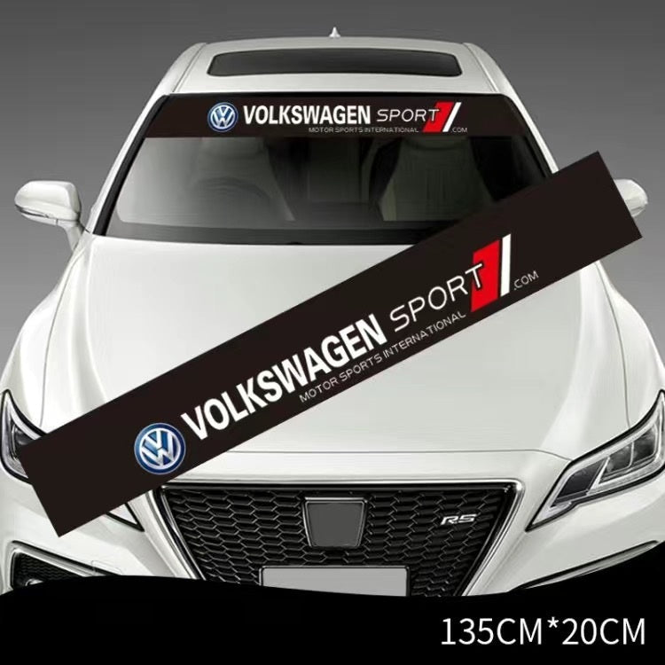 Стикер сенник за предно стъкло – спортен дизайн 135 x 20 см Vw