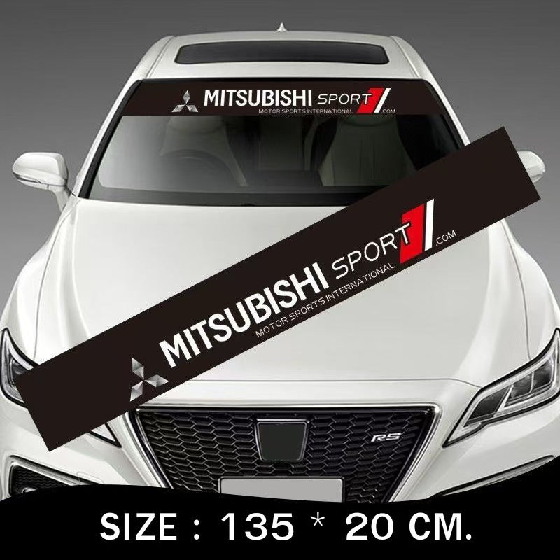 Стикер сенник за предно стъкло – спортен дизайн 135 x 20 см Mitsubishi