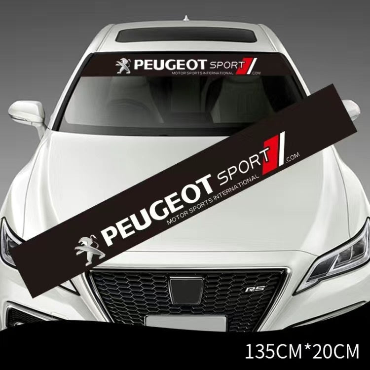 Стикер сенник за предно стъкло – спортен дизайн 135 x 20 см Peugeot