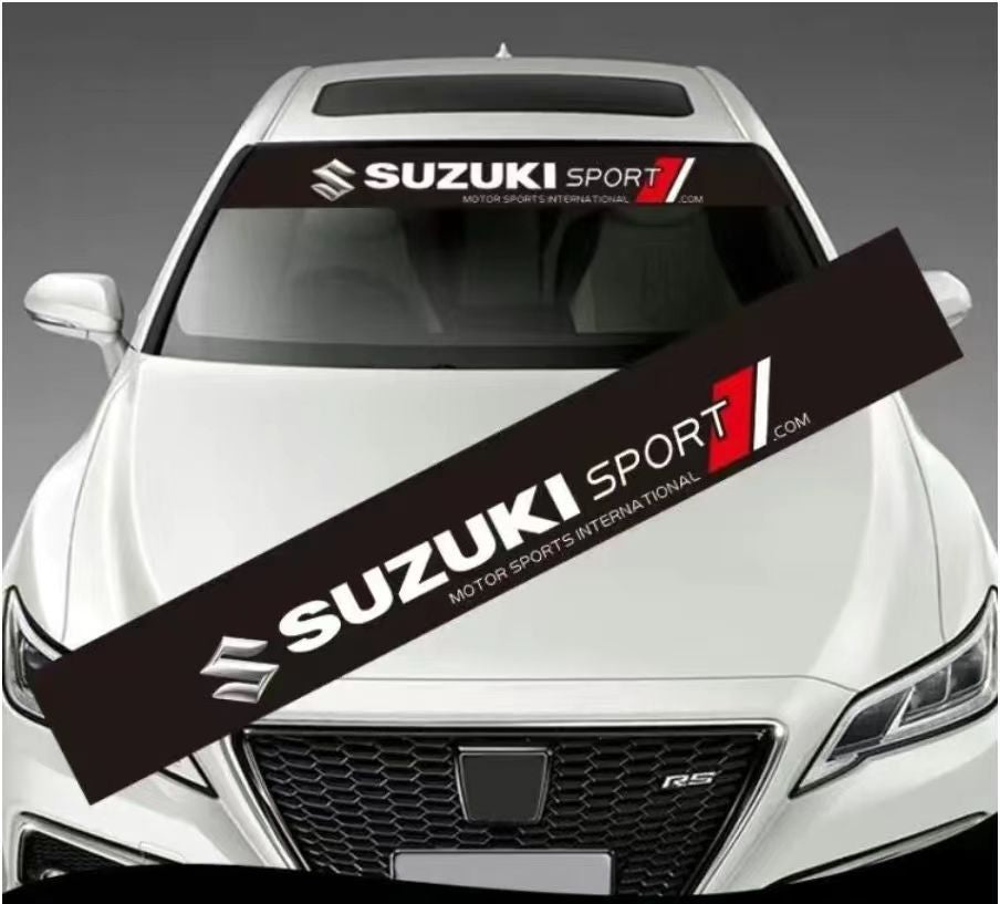 Стикер сенник за предно стъкло – спортен дизайн 135 x 20 см Suzuki