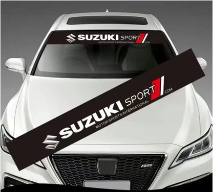 Стикер сенник за предно стъкло – спортен дизайн 135 x 20 см Suzuki
