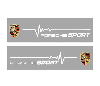 Стикери Porsche Sport (сърдечен пулс) – комплект ляв/десен БЯЛ