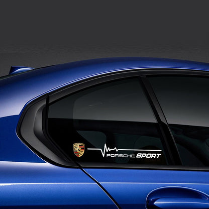 Стикери Porsche Sport (сърдечен пулс) – комплект ляв/десен