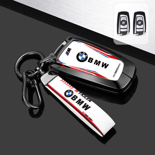 Премиум калъф за BMW ключ – метален корпус 360° защита (F1 стил) БЯЛ